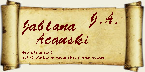 Jablana Ačanski vizit kartica